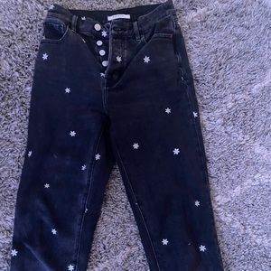 Pacsun high rise straight leg black daisy jeans